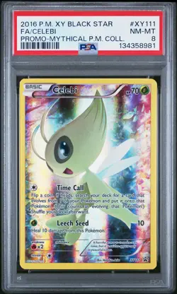 2016 POKEMON XY BLACK STAR PROMO MYTHICAL POKEMON COLL FULL ART/CELEBI PSA 8 - Image 1