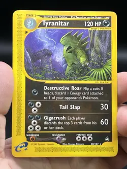 Tyranitar 40/147 Pokemon Aquapolis Non-Holo Rare WOTC English E Reader NM- - Image 3