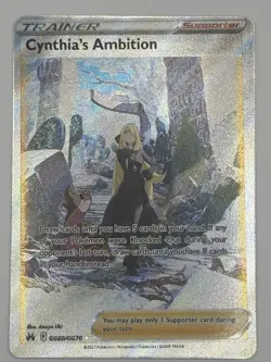 Cynthia's Ambition GG60/GG70 Pokemon Crown Zenith Galarian Gallery NM Off Center - Image 1