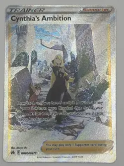 Cynthia's Ambition GG60/GG70 Pokemon Crown Zenith Galarian Gallery NM Off Center - Image 4