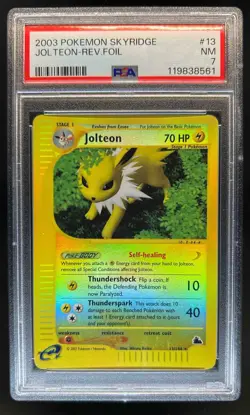 2003 Pokemon Skyridge Jolteon Reverse Holo #13/144 PSA 7 - Image 1