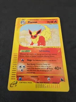 2003 Pokemon Skyridge Flareon Holo Foil H7/H32 WOTC E-Reader Series - Image 4