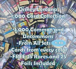 Disney Lorcana TCG Bulk Lot 1000 Cards All Sets Chapter 1-10 FREE Rares & Foils - Image 1