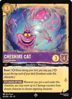 Cheshire Cat Inexplicable 60/204 Whispers in the Well Disney Lorcana - Image 1