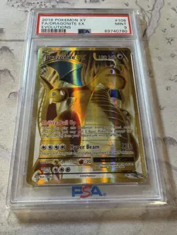 2016 Pokemon XY FA Dragonite EX Evolutions (Full Art) 106/108 Holo PSA 9 - Image 1
