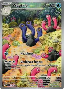 Pokemon TCG Wugtrio 224/091 Scarlet and Violet: Paldean Fates Illustration NM - Image 1