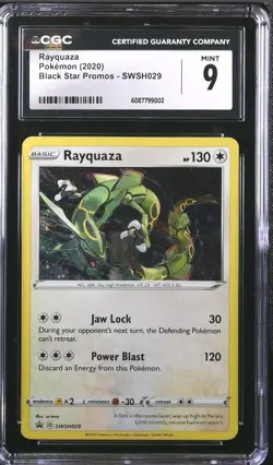 Pokemon Rayquaza SWSH029 Cosmos Holo Black Star Promo CGC 9 MINT - Image 1