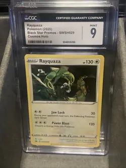 Rayquaza SWSH029 Cosmos Holo Black Star Promo Pokemon TCG CGC Mint 9 - Image 1