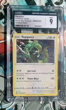 Rayquaza Black Star Promo SWSH029 Cosmos Holo CGC 9 Mint | Pokemon 2020 Promo - Image 1