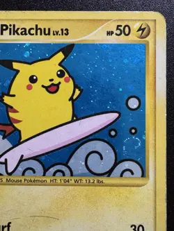 Surfing Pikachu 114/111 Rising Rivals Pokemon Card Holo Secret Rare Swirl HP - Image 4