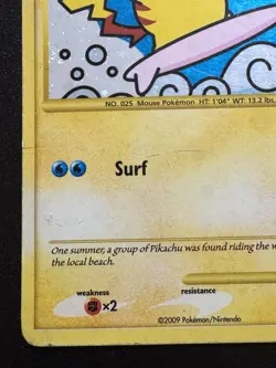 Surfing Pikachu 114/111 Rising Rivals Pokemon Card Holo Secret Rare Swirl HP - Image 5