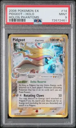 Pokemon PSA 9 MINT Pidgeot 14/110 EX Holon Phantoms Holofoil Rare 2006 - Image 1