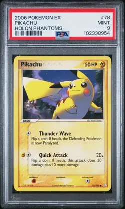 2006 POKEMON EX HOLON PHANTOMS 78 PIKACHU PSA MINT 9 - Image 1