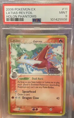 PSA 9 Mint 2006 POKEMON EX HOLON PHANTOMS #11 LATIAS REVERSE HOLO FOIL RARE - Image 1