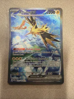 Pokemon TCG Zapdos EX Holo Card 202/165 Scarlet & Violet 151 Sir NM Condition - Image 1