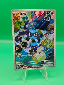 Pokemon Riolu TCG Illustration Rare Card 215/198 SV01 Scarlet & Violet Base Set - Image 1