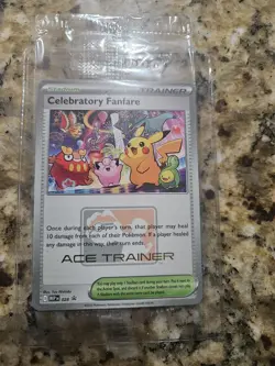 Celebratory Fanfare Ace Trainer Pokemon TCG Card - Image 1