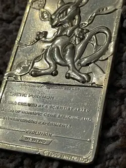 Pokemon 23k Mewtwo Gold-Plated Card 1999 Authentic Vintage Burger King Promo - Image 3