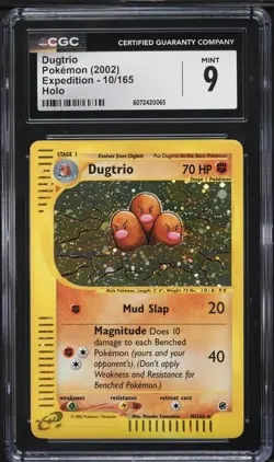 CGC 9 Dugtrio Holo Rare Expedition 2002 Pokemon Card #10 - Image 1