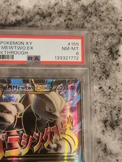 2015 POKEMON XY BREAKTHROUGH #159 FULL ART/M MEWTWO EX PSA 8 Mega - Image 3