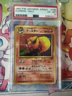 1997 Pokemon Japanese Jungle #136 Flareon-Holo Card PSA 6 - Image 1