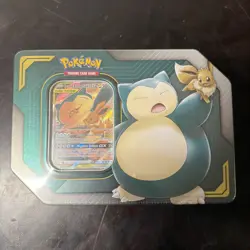 Pokemon TCG: TAG Team Tin Eevee and Snorlax GX Factory sealed 820650805295 - Image 1