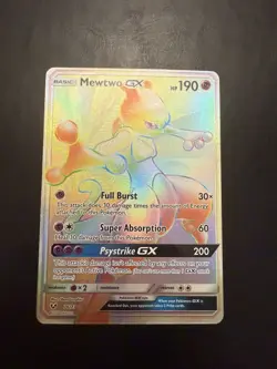 B6 (RARE) Mewtwo GX Secret Rare Shining Legends Pokemon TCG 76/73 NM Full Art - Image 1