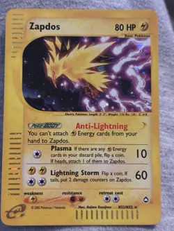 Pokemon TCG Zapdos Holo Rare H32/H32 Aquapolis - Image 1