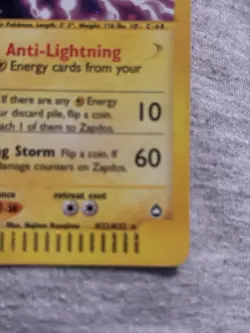 Pokemon TCG Zapdos Holo Rare H32/H32 Aquapolis - Image 4