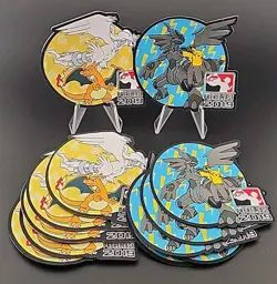 10x Lot Pokemon 2019 Prerelease Zekrom Pikachu Charizard Reshiram Patch Team Up - Image 1