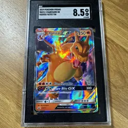 Charizard GX Pokemon Sun & Moon Black Star Promo SM211 Hidden Fates Tin SGC 8.5 - Image 1