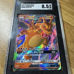 Charizard GX Pokemon Sun & Moon Black Star Promo SM211 Hidden Fates Tin SGC 8.5 - Image 3