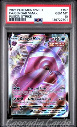 PSA 10 Gengar Vmax Full Art 157/264 Fusion Strike Pokemon - Image 1