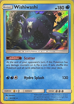 Wishiwashi Holo Rare - 62/236 - Cosmic Eclipse Pokemon 2019 - Image 1