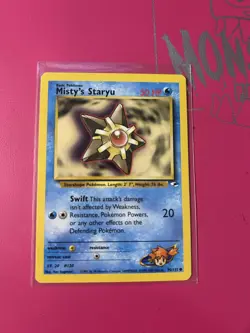 MISTY’S STARYU 90/132 Gym Heroes Set Vintage Pokemon - Image 1