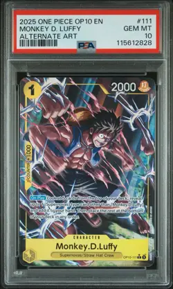 ONE PIECE OP10-111 ALTERNATE ART / PARALLEL MONKEY D. LUFFY PSA 10 ROYAL BLOOD - Image 1