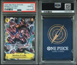 ONE PIECE OP10-111 ALTERNATE ART / PARALLEL MONKEY D. LUFFY PSA 10 ROYAL BLOOD - Image 3