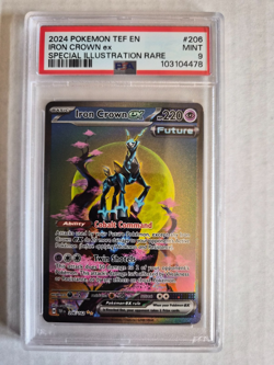 Iron Crown EX 206/162 Special Illustration Rare Pokemon PSA 9 - Image 1