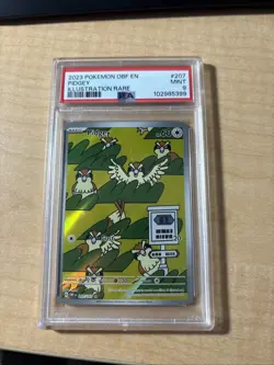 2023 POKEMON OBF EN-OBSIDIAN FLAMES ILLUSTRATION RARE #207 PIDGEY PSA 9 - Image 1