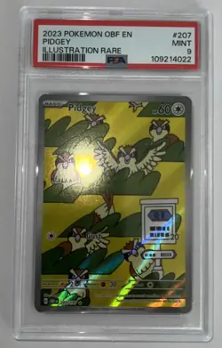 2023 POKEMON OBF EN-OBSIDIAN FLAMES PIDGEY PSA 9 ILLUSTRATION RARE #207 - Image 1
