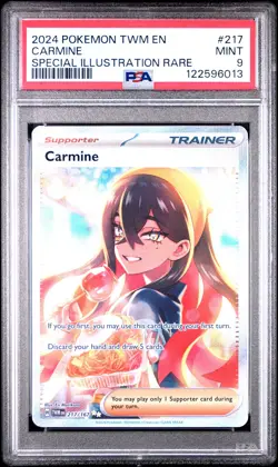 2024 POKEMON TWM EN-TWILIGHT MASQUERADE SPECIAL ILLUSTRATION RARE CARMINE PSA 9 - Image 1