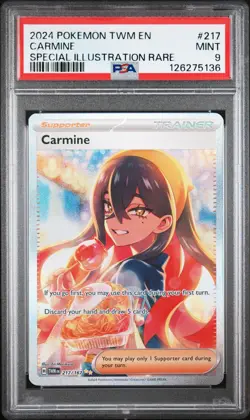 2024 POKEMON TWM EN-TWILIGHT MASQUERADE SPECIAL ILLUSTRATION RARE CARMINE PSA 9 - Image 1