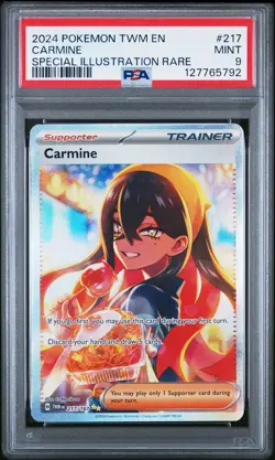 2024 POKEMON TWM EN-TWILIGHT MASQUERADE SPECIAL ILLUSTRATION RARE CARMINE PSA 9 - Image 1