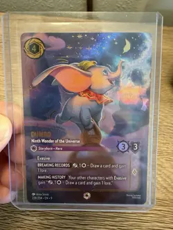 ~Disney Lorcana ENCHANTED Dumbo Ninth Wonder Of The Universe Fabled 228/204 - Image 1