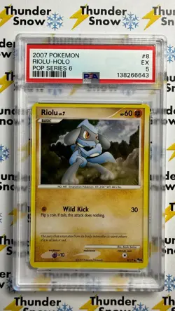 ⚡❄ 2007 Pokemon Pop Series 6 #8 Riolu Holo PSA 5 - Image 1