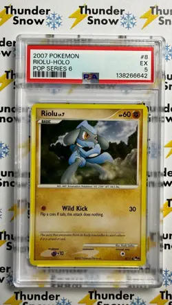 ⚡❄ 2007 Pokemon Pop Series 6 #8 Riolu Holo PSA 5 - Image 1