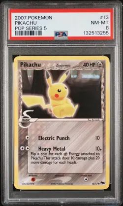 2007 POKEMON POP SERIES 5 #13 PIKACHU PSA 8 - Image 1