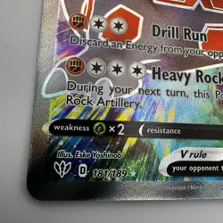 Pokemon TCG Rhyperior V 181/189 SWSH Darkness Ablaze Holo Full Art Ultra Rare - Image 2