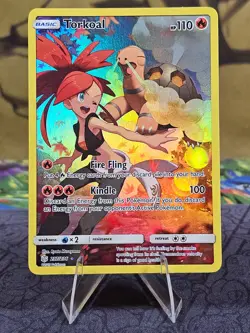 Pokemon TCG Torkoal 237/236 Secret Rare Full Art Sun & Moon Cosmic Eclipse LP - Image 1