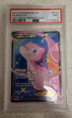 2013 POKEMON B&W LEGEND TREASURES RADIANT COLL #RC24 FULL ART/MEW EX PSA 9 - Image 1